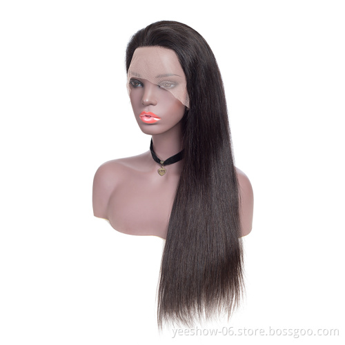 300% density yolissa brazilian virgin hair straight full human lace indian remy wig